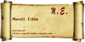 Mendl Edda névjegykártya